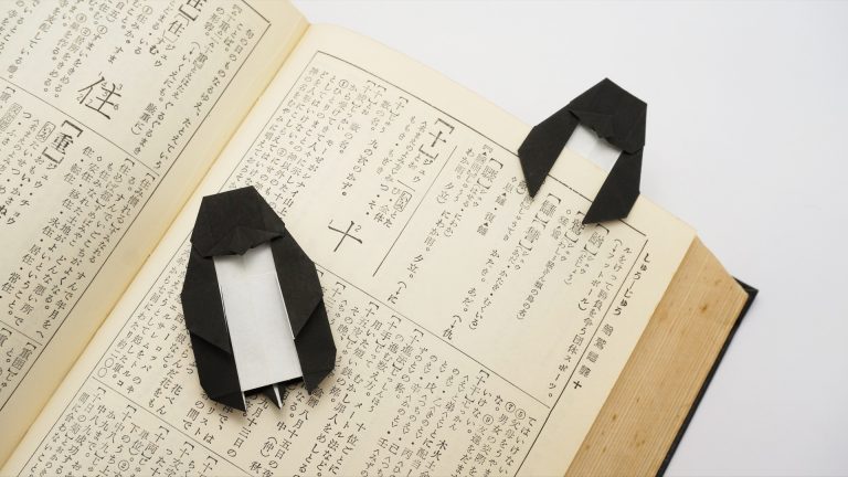 Origami Penguin Bookmark