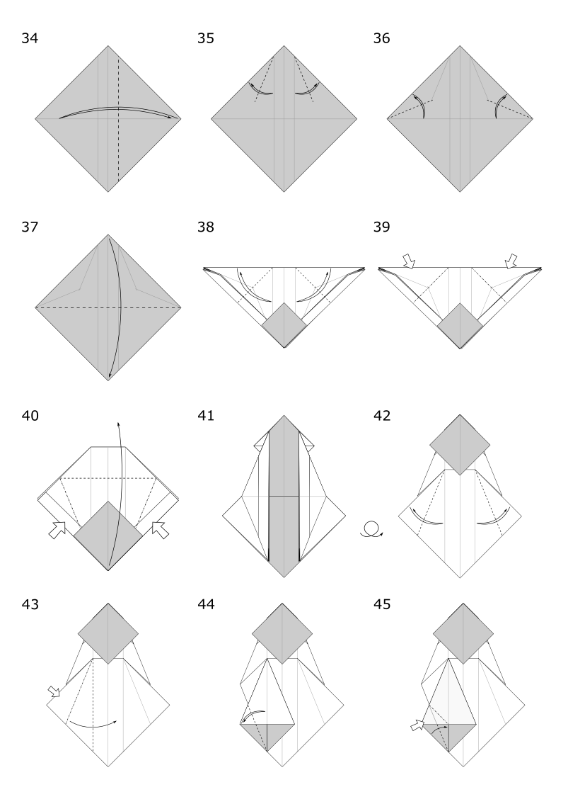 Origami Cockatiel diagrams Page 4
