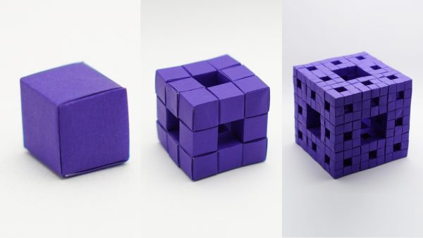 Menger Sponge by Jo Nakashima - connecting origami seamless cubes side by side