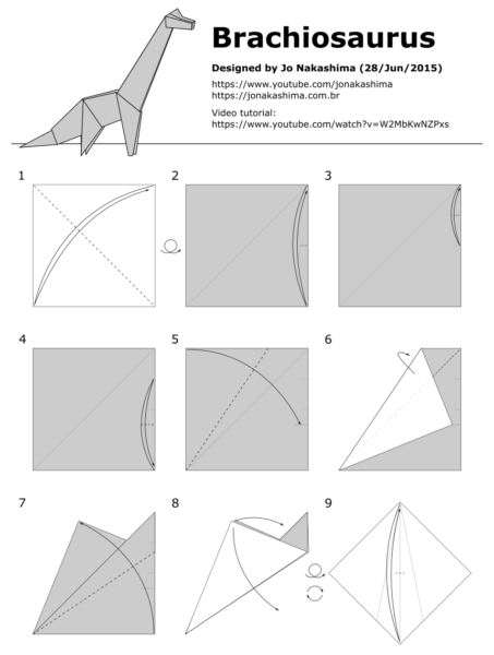 origami dinosaur jo nakashima