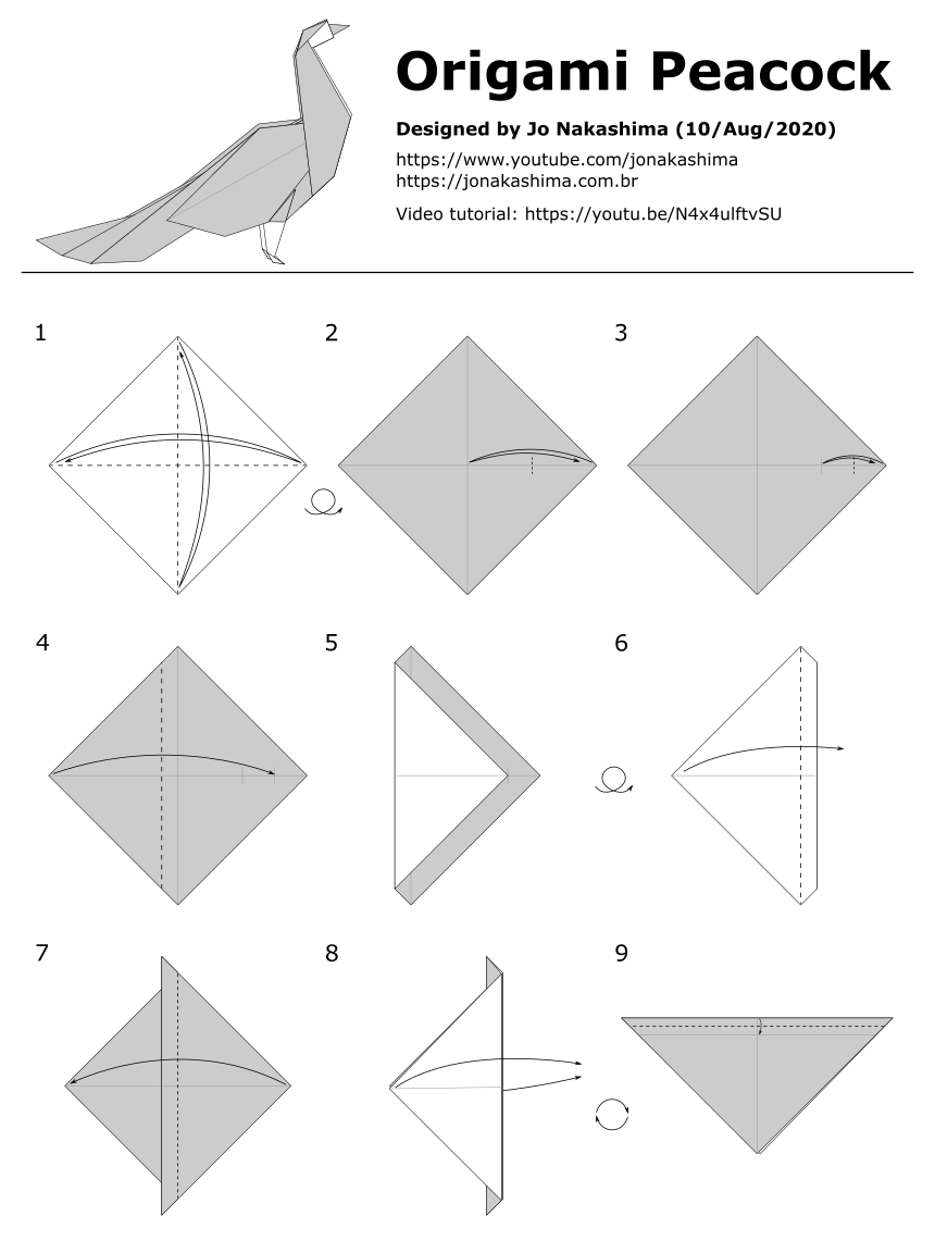 Origami Peacock - page 1