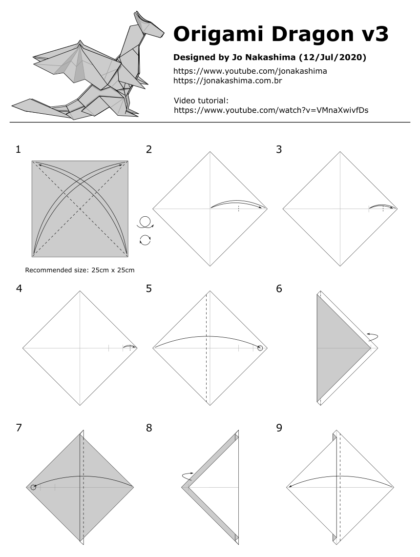 Origami Dragon Instructions Printable