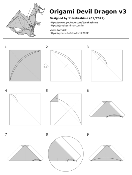 Origami Devil Dragon v3 - Jo Nakashima
