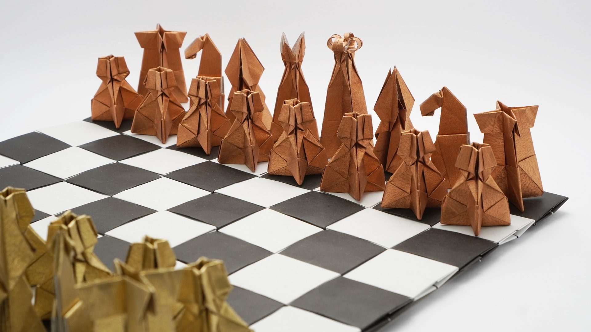 Game pieces on a chess board You are going to write