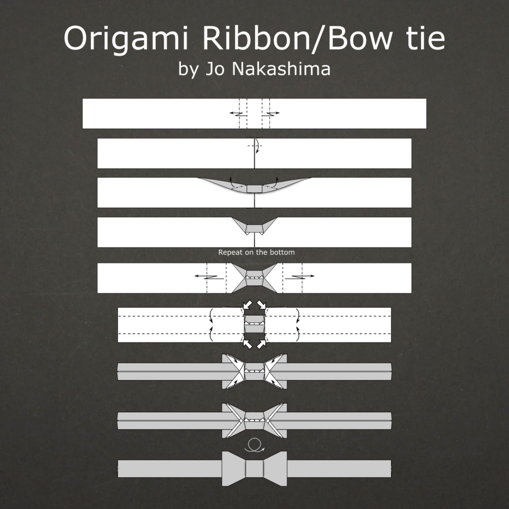 Origami Ribbon/Bow tie diagrams