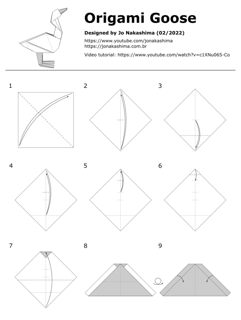 Origami Goose diagrams - page 1