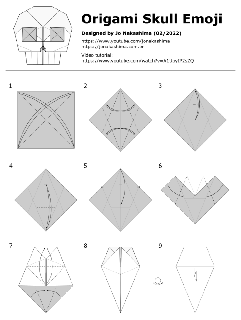 Origami Skull Emoji - page 1