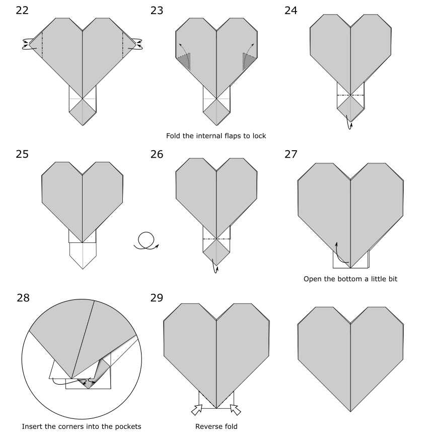 Easy Origami Heart by Jo Nakashima - Diagrams page 