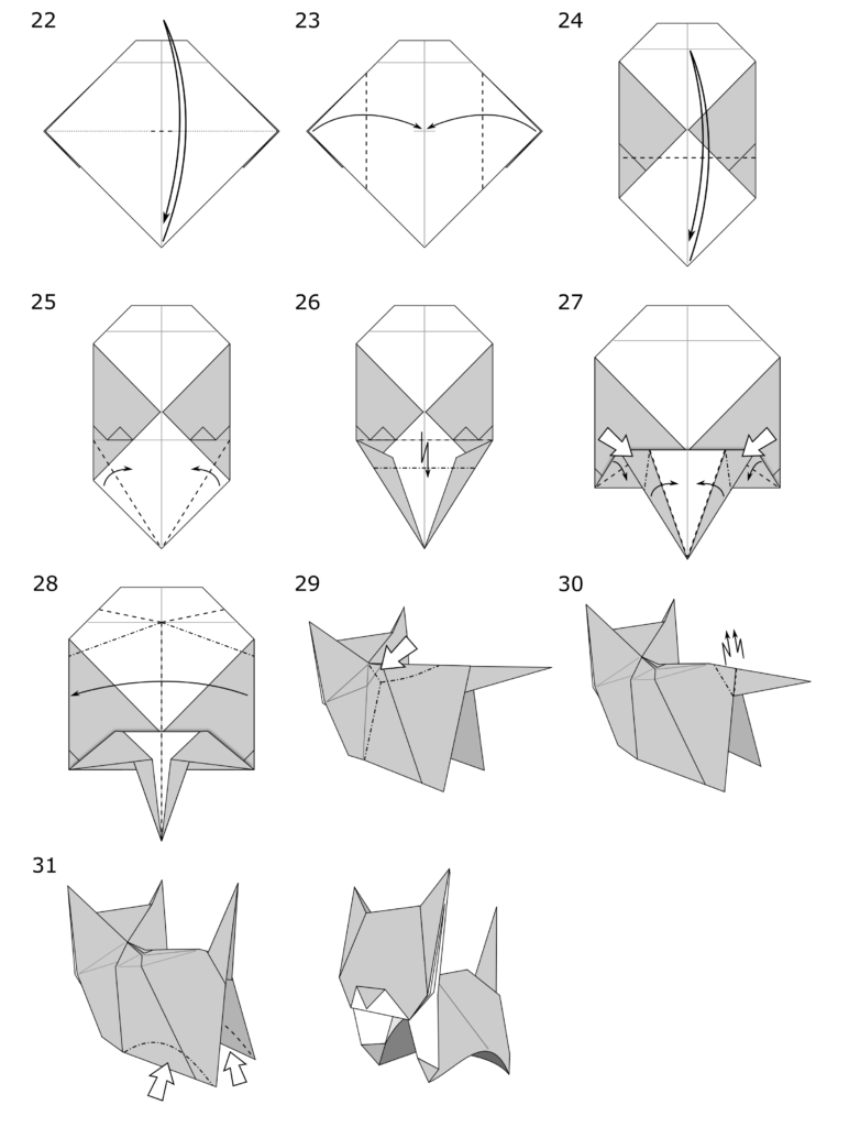 Origami Neko (Cat) - Diagrams and video - Jo Nakashima