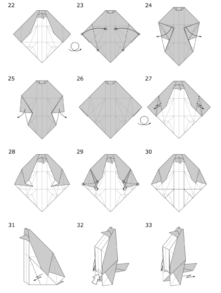 Origami Penguin - Diagrams and Video - Jo Nakashima