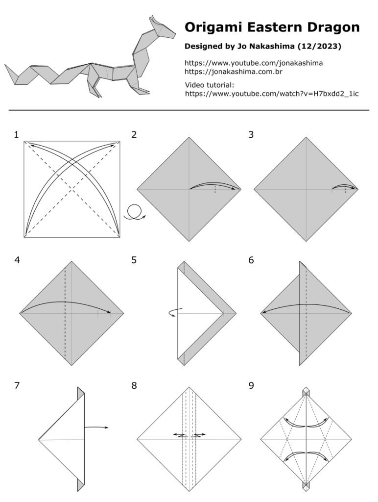 Origami Easter Dragon diagrams page 1